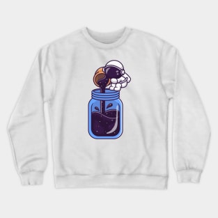 Cute Astronaut Fill In Jar Cartoon Crewneck Sweatshirt